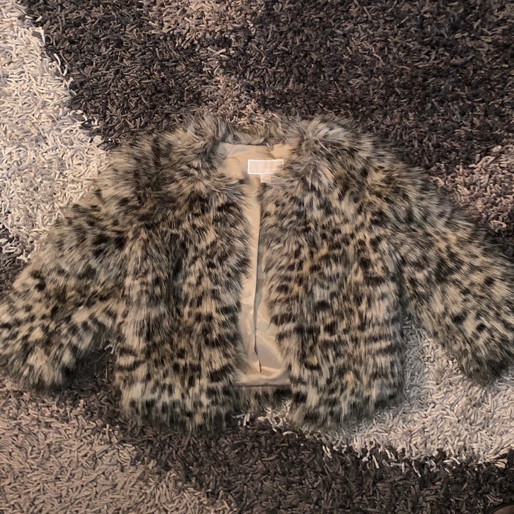 Leopard Print Faux Fur Jacket